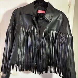 AZALEA WANG MED. COUNT IT FRINGE BOXY JACKET